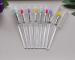 Travel friendly silicone lip brush set for sanitary makeup application