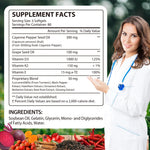 Authentic USA imported cayenne pepper 3000mg capsules supplement bottle label details