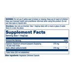 Solaray Cayenne and Garlic supplement nutritional facts and ingredient label details