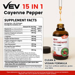 VEV liquid cayenne pepper supplement dropper bottle for heart health support