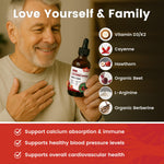 VEV cayenne pepper concentrated liquid formula with vitamin D3 and K2 ingredients