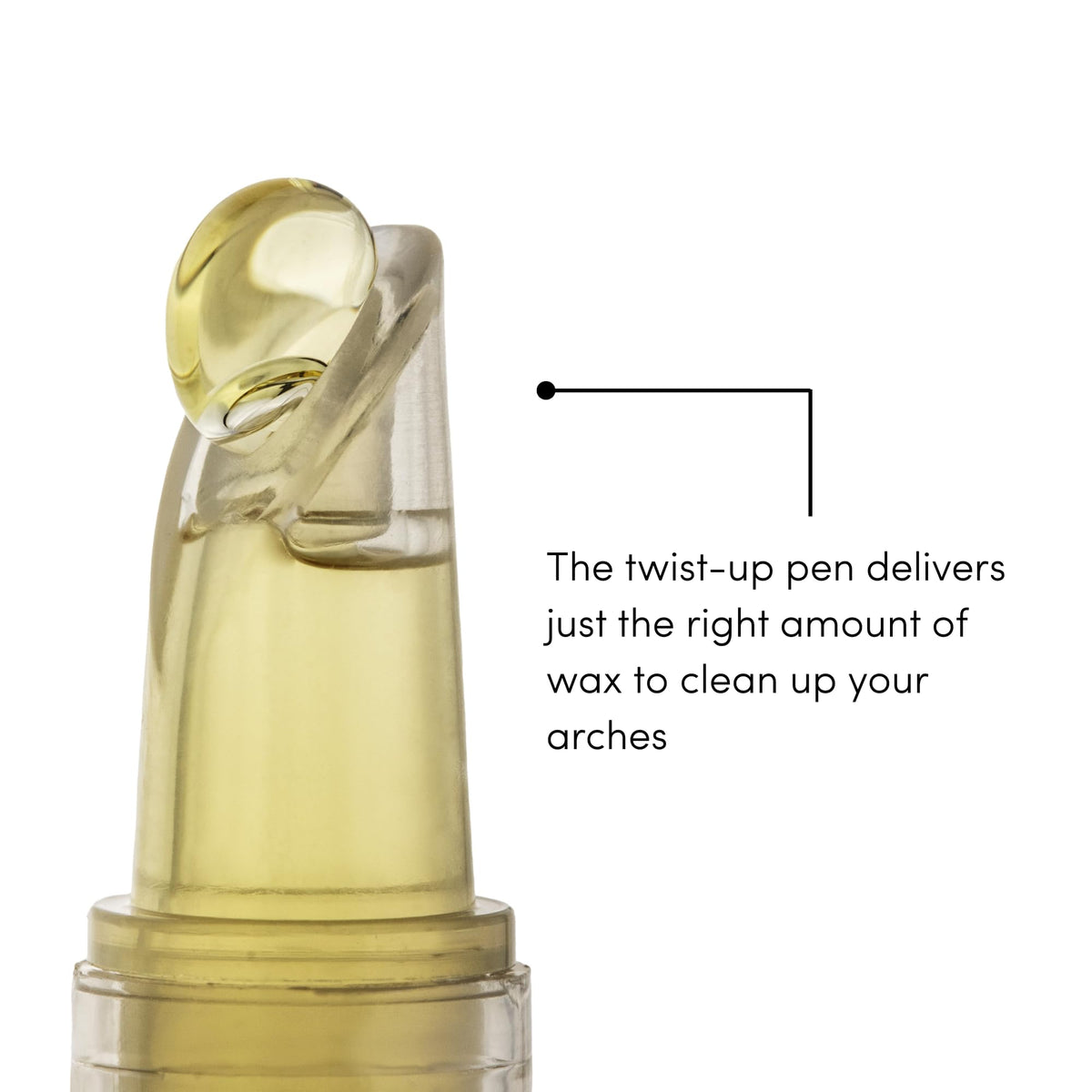 Parissa brow pen kit showing included fabric strips and post wax oil