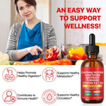 Vegetarian friendly non GMO USA imported wellness drops packaging close up.