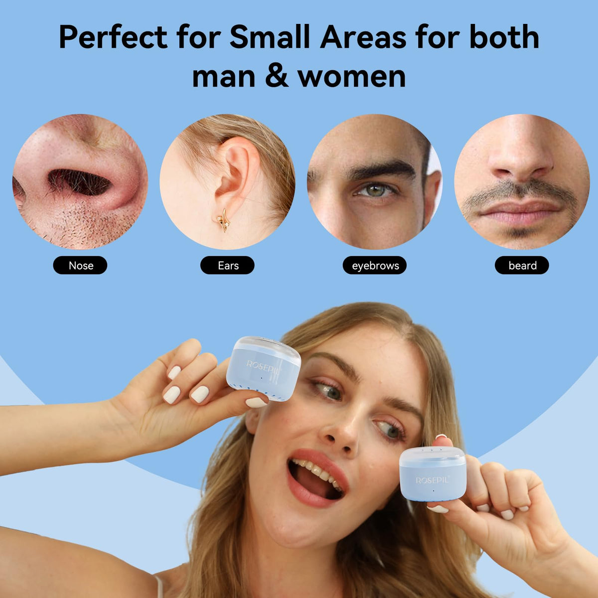 Rosepil nose waxing kit accessories including specialized safety nose applicators and wooden sticks