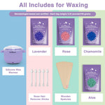 At home hair removal kit including nose wax sticks and large body applicators