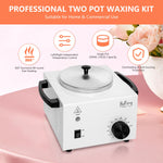 White portable wax warmer with removable aluminum inner pot and non slip feet
