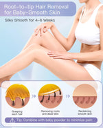 Waxfans professional home waxing kit details emphasizing the ergonomic pink handheld roller design.