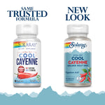 Solaray Extra Hot Cool Cayenne 90 vegetarian capsules nutrition facts panel