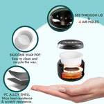 Foneso compact facial wax melter machine alongside mustache stencils for precise hair removal around the upper lip area
