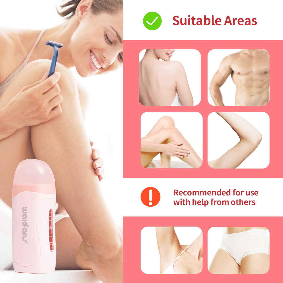 Premium packaging of the imported authentic Waxfans waxing kit for women and men