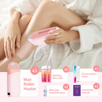 Full contents of the professional hair removal wax roller kit unboxed