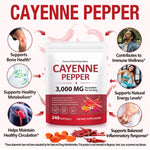 Ltqxgt Cayenne Pepper supplement packaging showing 3000 mg equivalent dose matrix