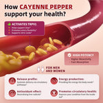 Premium vegan cayenne pepper metabolism booster gummies on plain background