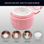 Non stick flexible silicone bowl with melted hard wax for easy cleaning.