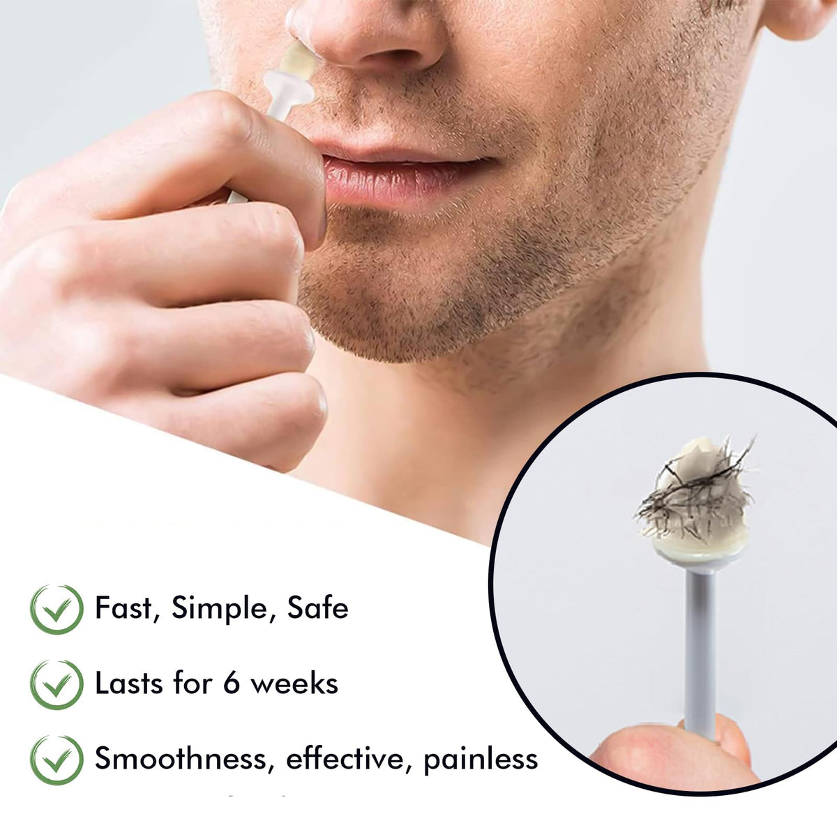 At home painless nasal hair removal wax setup with accessories.