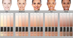 The full components of the warm coverage starter kit including primer blush and highlighter bottles