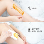 Sensitive skin cold wax hair remover kit components for face and body grooming at home