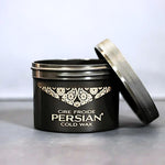 Instructional view of the Persian cold wax kit illustrating the included washable wax strips