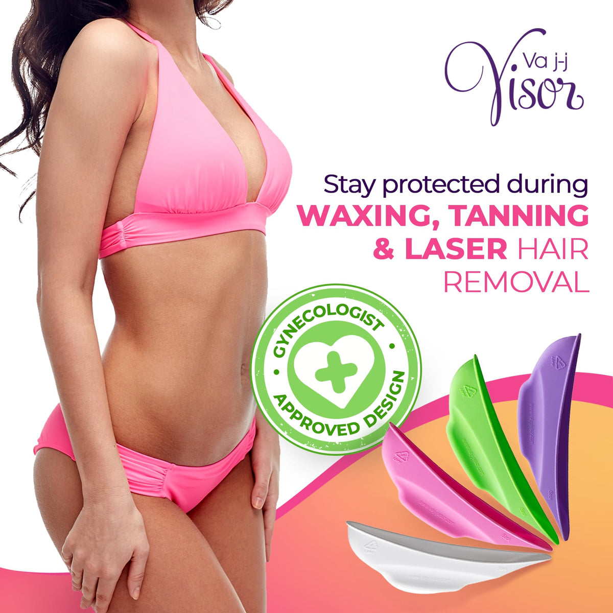 VA J-J VISOR pink vaginal protection shield for waxing