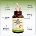 Herbal Roots apple cider vinegar capsules packaging showing mortar and pestle logo