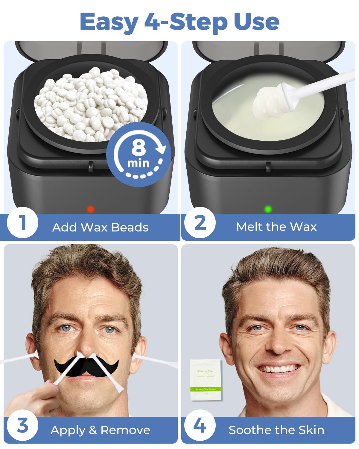 Compact travel design of the electronic nose and ear hair waxing device