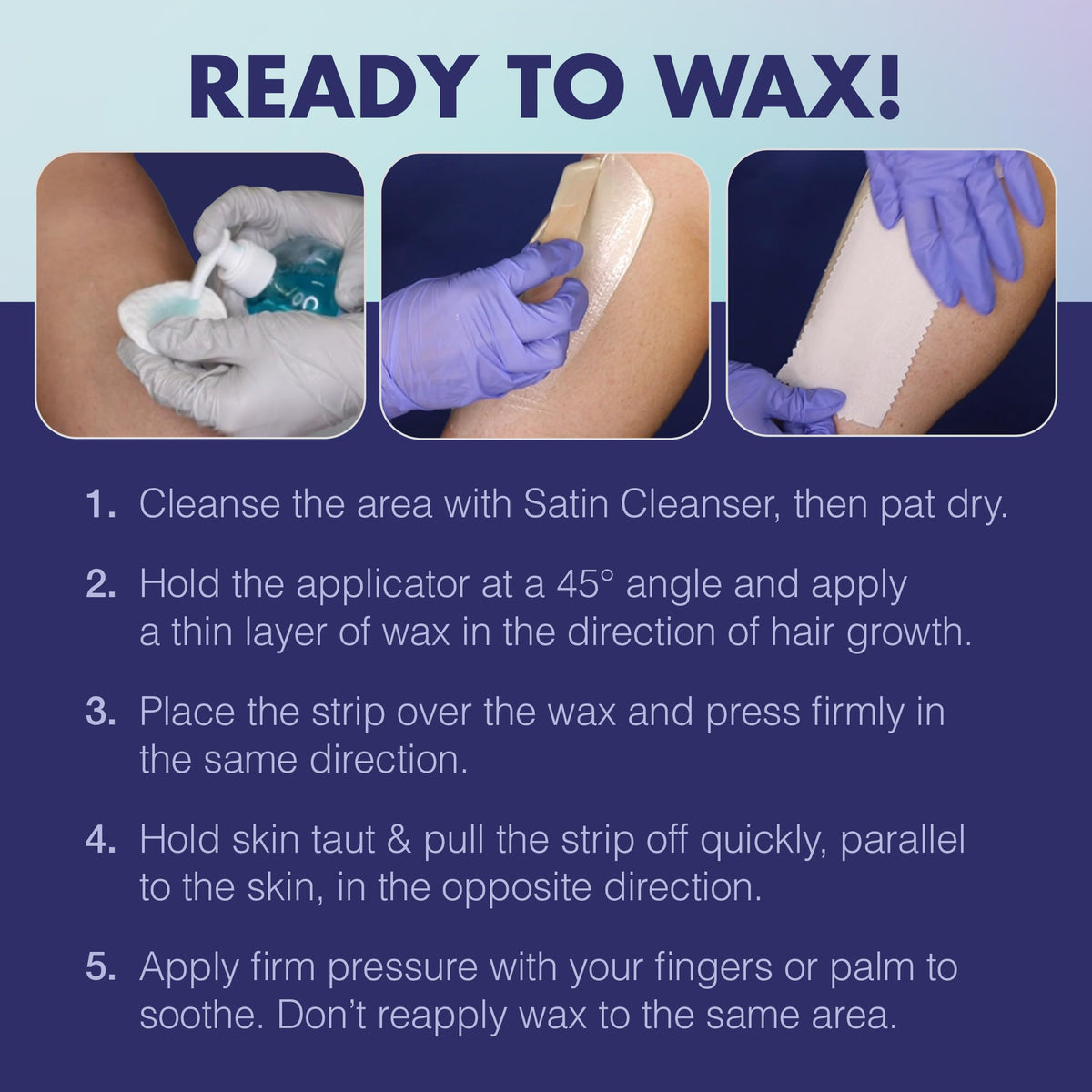 Satin Smooth non-woven cloth waxing strips and splinter-free wooden applicators laid out cleanly.