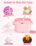 Side view of the 18.6 Ounce capacity Beloving silicone wax pot fully expanded for full body hair removal.