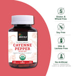 Vegan pullulan capsules of organic red pepper powder for traditional digestion boost.