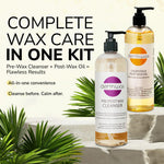 Dermwax Pre-Wax Cleanser close up view displaying product label information