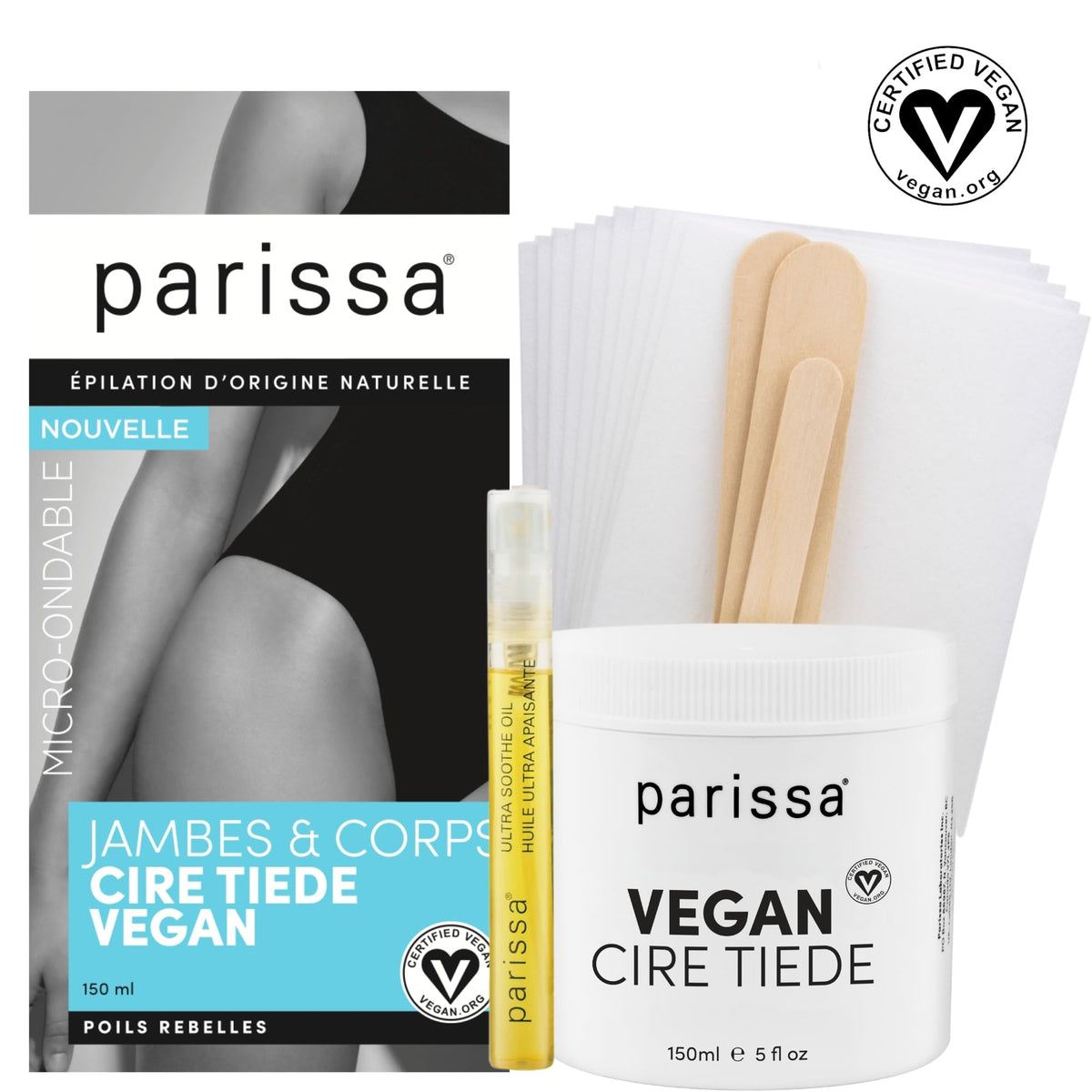 Parissa premium warm wax jar showing fluid honey like consistency after microwaving.