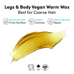 Application of Parissa legs and body wax using the included wooden spatula.