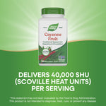 Nature's Way Cayenne Fruit capsules packaging displaying clear usage directions and product details