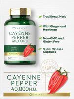 Non GMO gluten free quick release cayenne pepper capsules packaging details