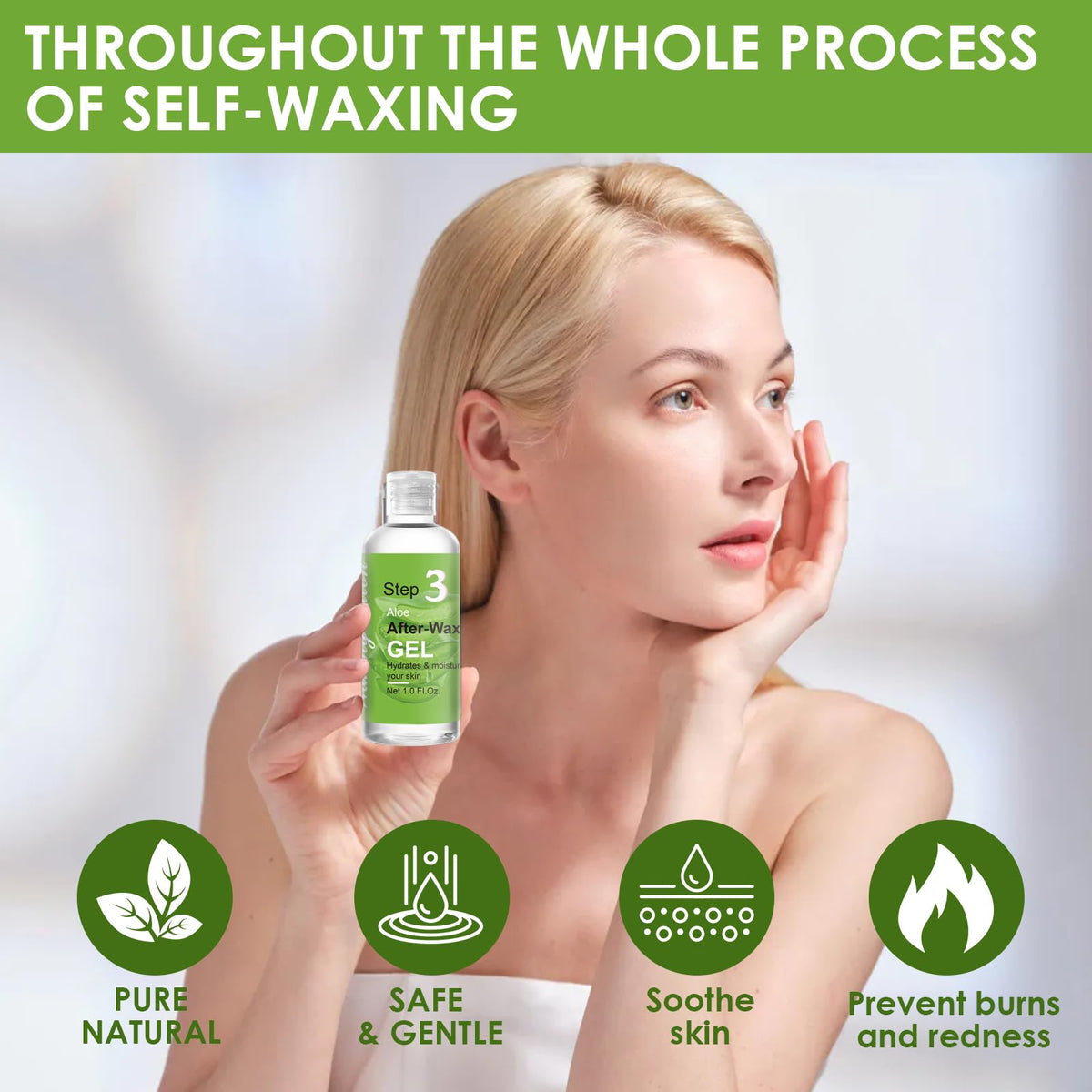 VUEYAA post wax oil and aloe vera gel treatment instructions for salon quality results