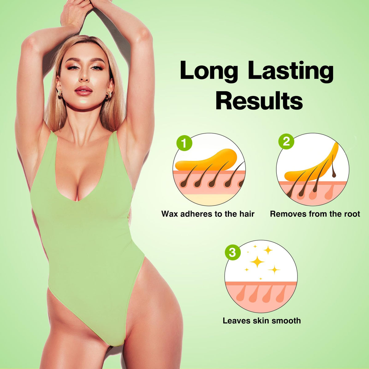 Waxers hair removal roll on soft wax cartridge infused with skin soothing aloe vera extract