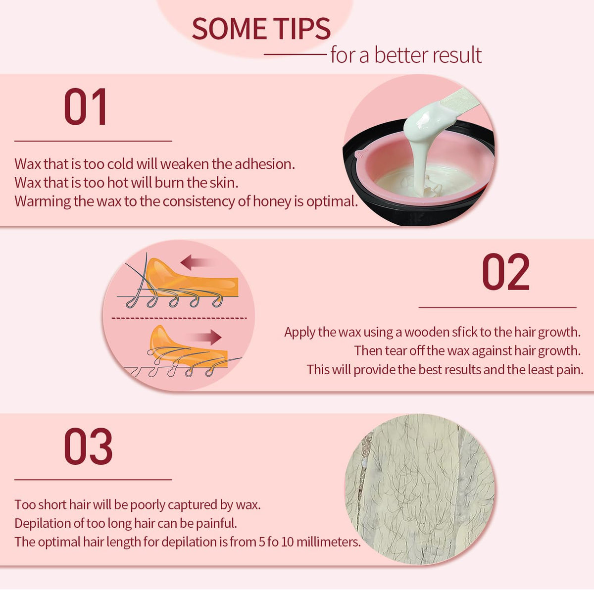 Instructional view demonstrating the correct use of wooden spatulas with Oakeer hard wax.