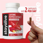 Two month supply packaging of STAY ALIVE blood circulation support vegetable capsules