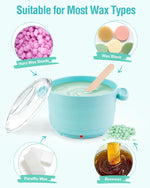Beloving electric wax heater top view with the eighteen point six ounce container fully expanded for full body waxing.
