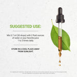 Alcohol free herbal extract dropper bottle showing the vegetable glycerin formulation
