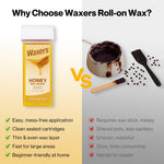 Honey soft wax cartridges for hair removal placed next to non woven strips