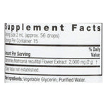 Alcohol free concentrated chamomile drops bottle back label ingredients view