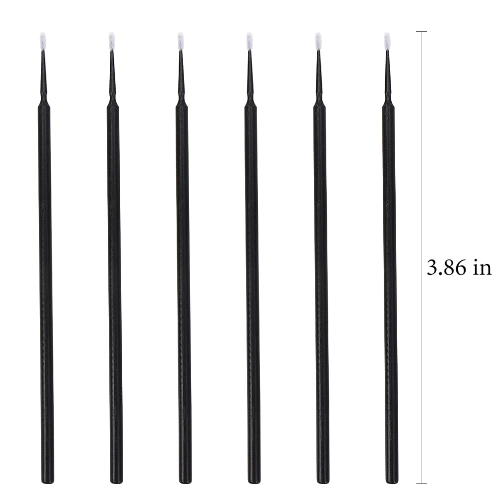 Close up of 1.5 millimeter black micro applicator brush tip
