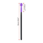Close up of G2Plus purple ball-shaped silicone mascara wand