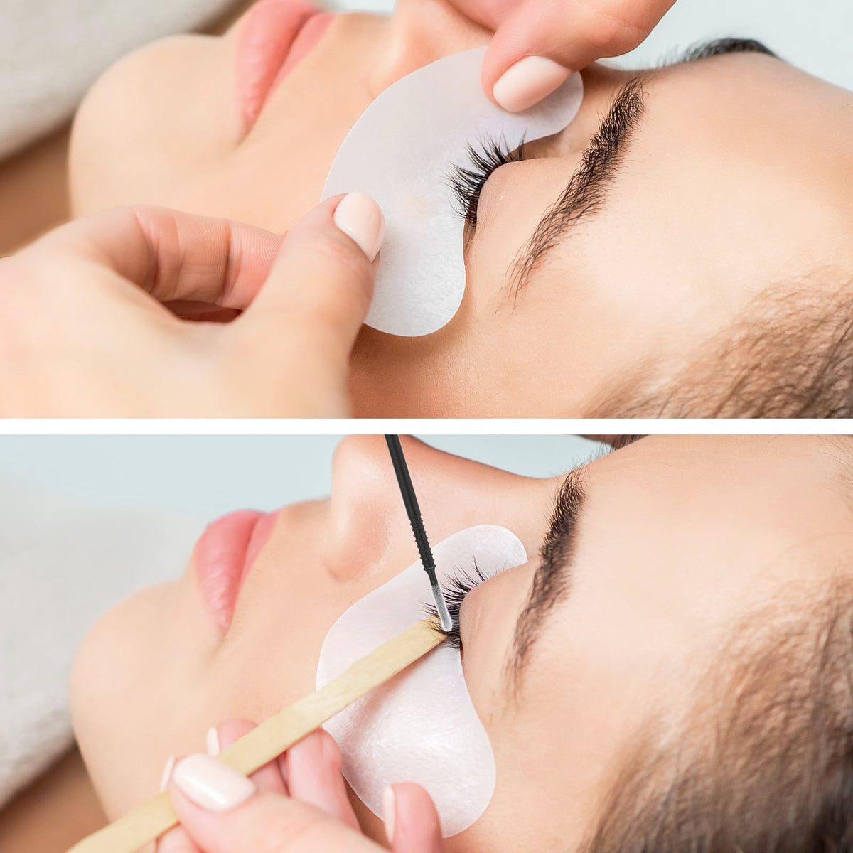 Disposable lash brushes used for eyelash extension precision