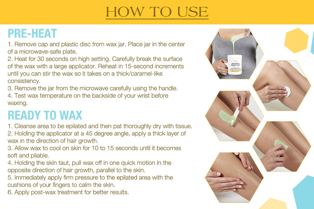 GiGi professional strength microwave hard wax for coarse body hair removal.