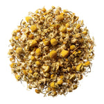 A handful of authentic unbleached German chamomile flowers sourced directly from Egypt