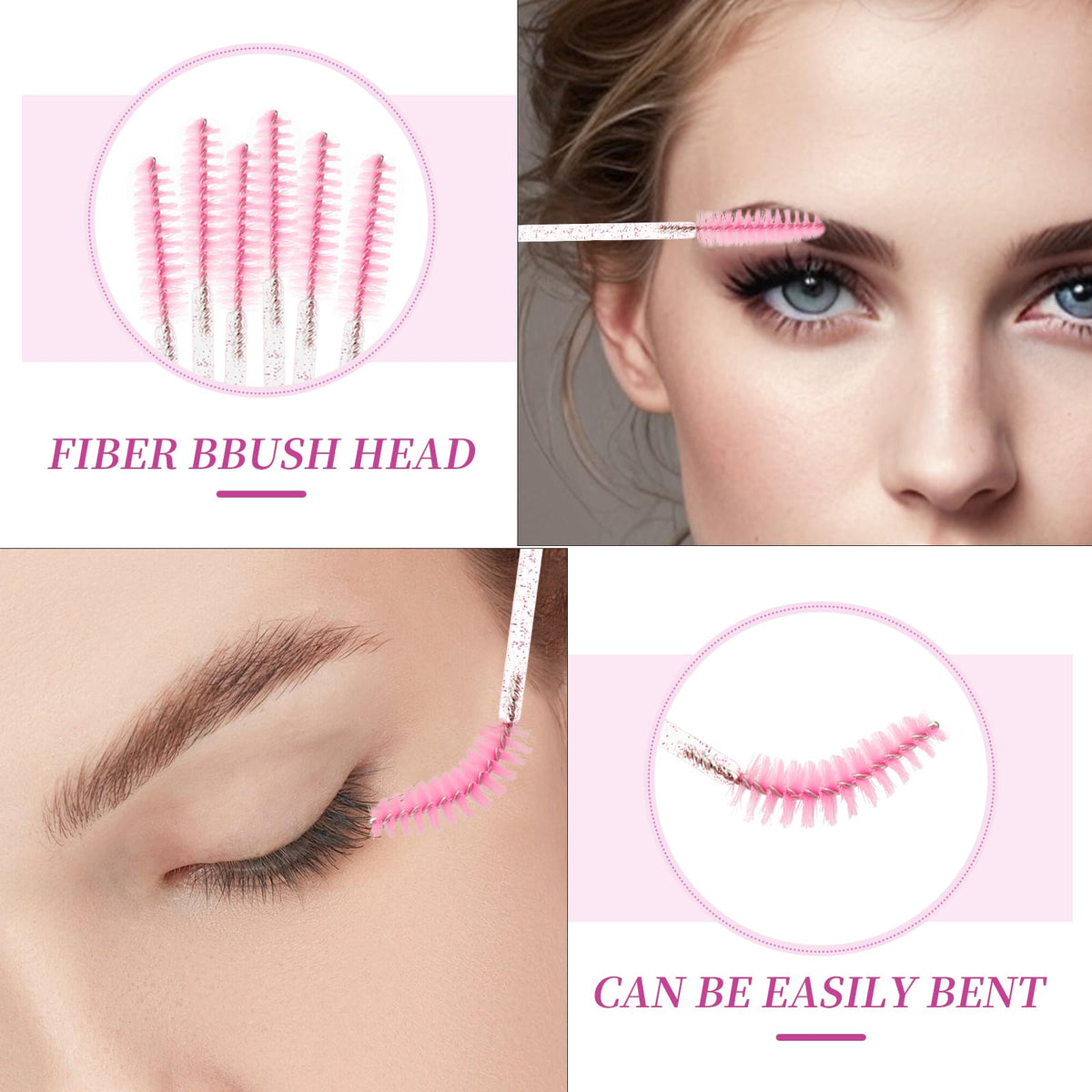 Pink crystal mascara wand inside protective travel tube