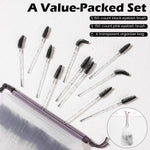 Disposable eyelash brush wands with crystal handles and pink bristles