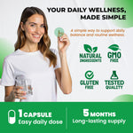 Close-up of the capsule form for Ultra Herbs 6-in-1 stress relief formula