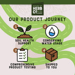 Back view of Monterey Bay Herb Co Egyptian chamomile powder packaging labels
